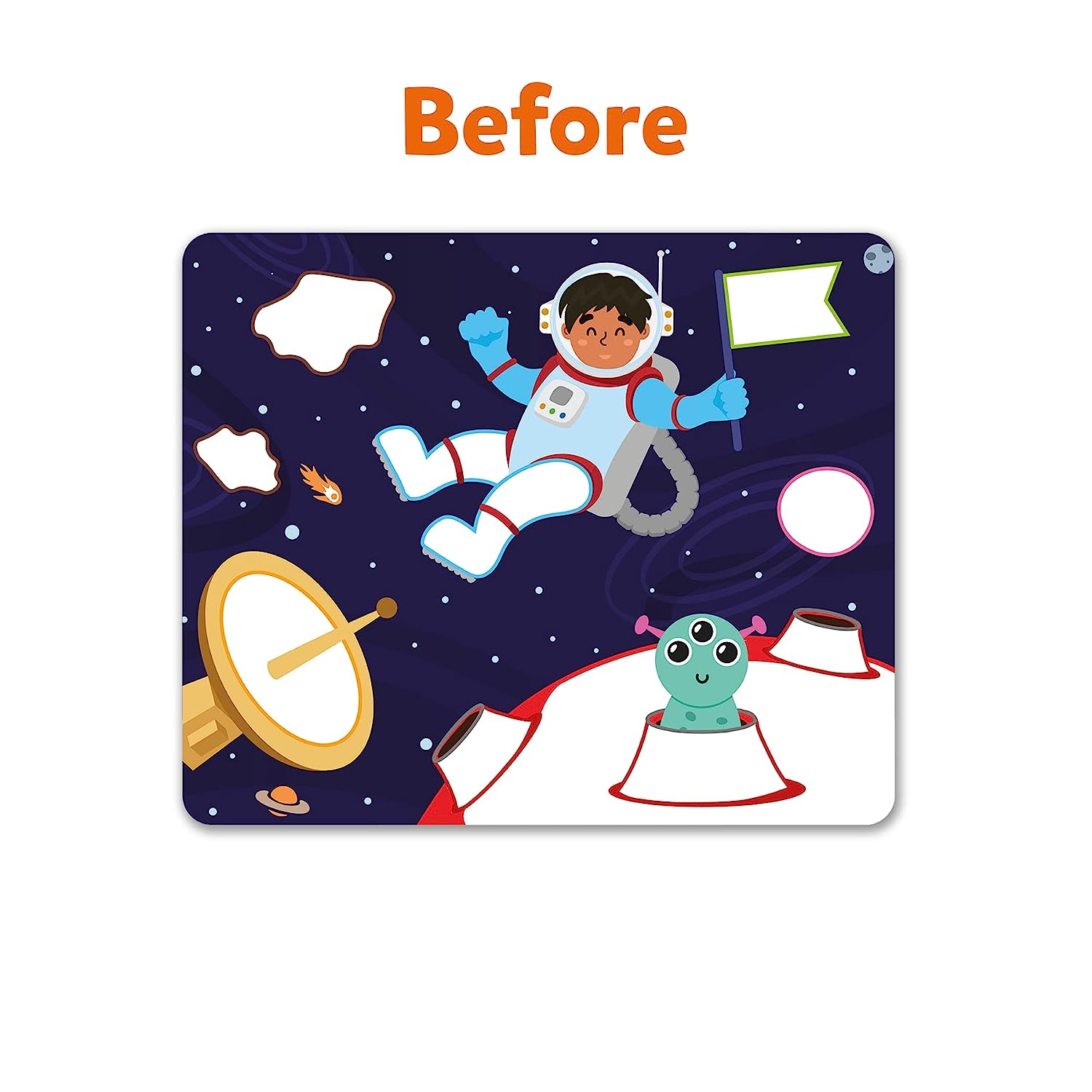 Skillmatics Dot It Outer Space - No Mess Sticker Art Gift Kit for Ages 3-7 Years