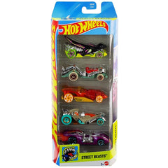 Hot Wheels 5 Car Gift Pack - 2026 Street Beasts Pack Of 5 1:64 Vehichles For Kids & Collectors