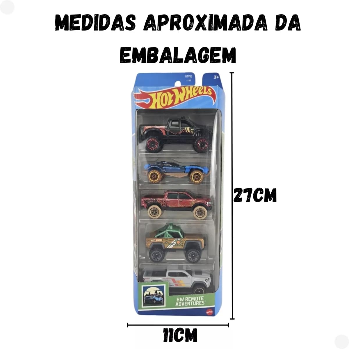 Hot Wheels 5 Car Gift Pack - HW Remote Adventure Pack of 5 For Kids & Collectors