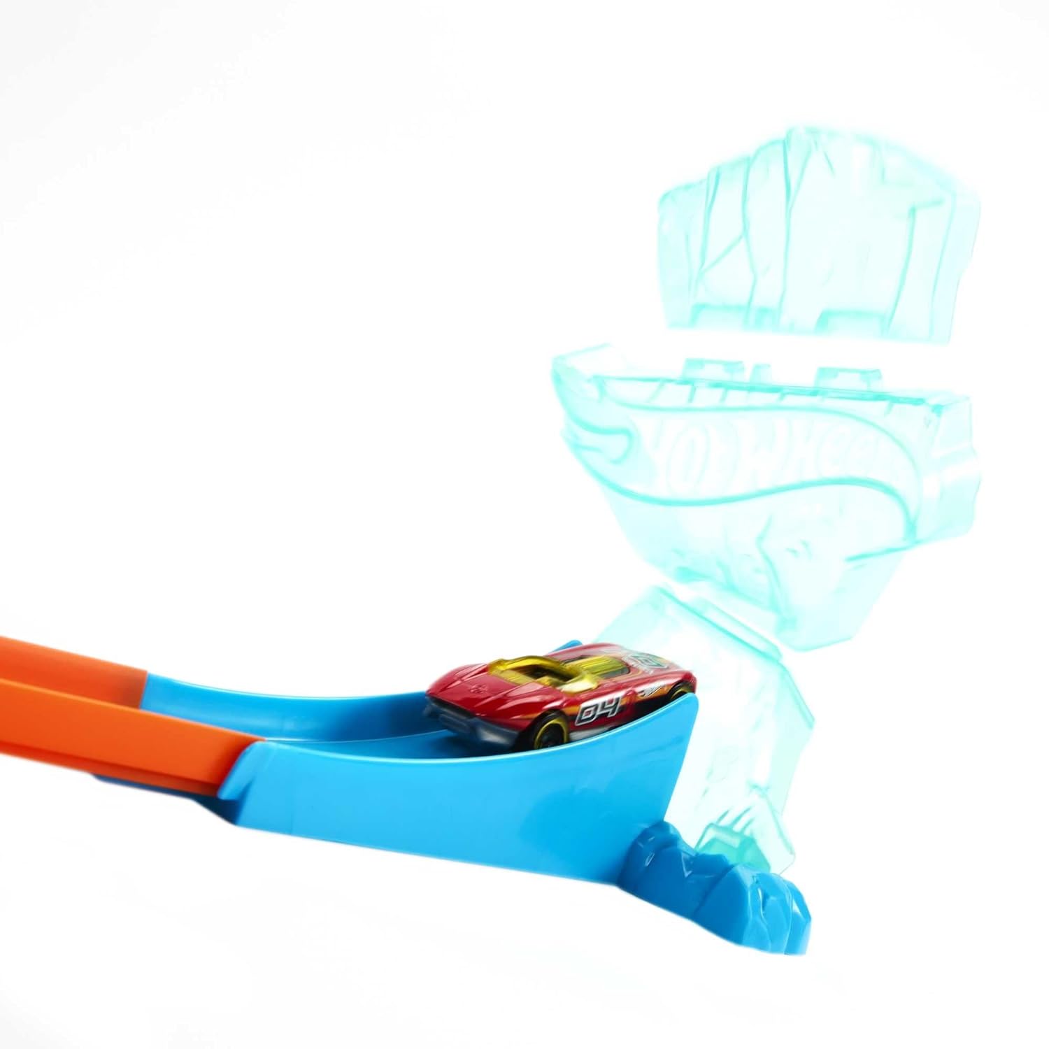 Hot Wheels Ice-themed Track Building Set with Track Set And 1 Hot Wheels Car for Ages 4+