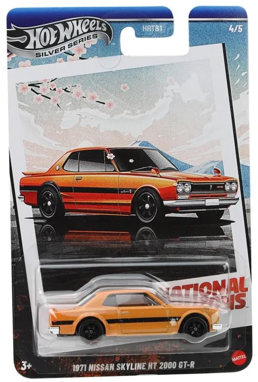 Hot Wheels 2025 Retro Racing Club Silver Celebration Series 1:64 Scale 1971 Nissan Skyline HT 2000 GT-R with Exclusive Wheels & Collectible Race-Inspired Packaging