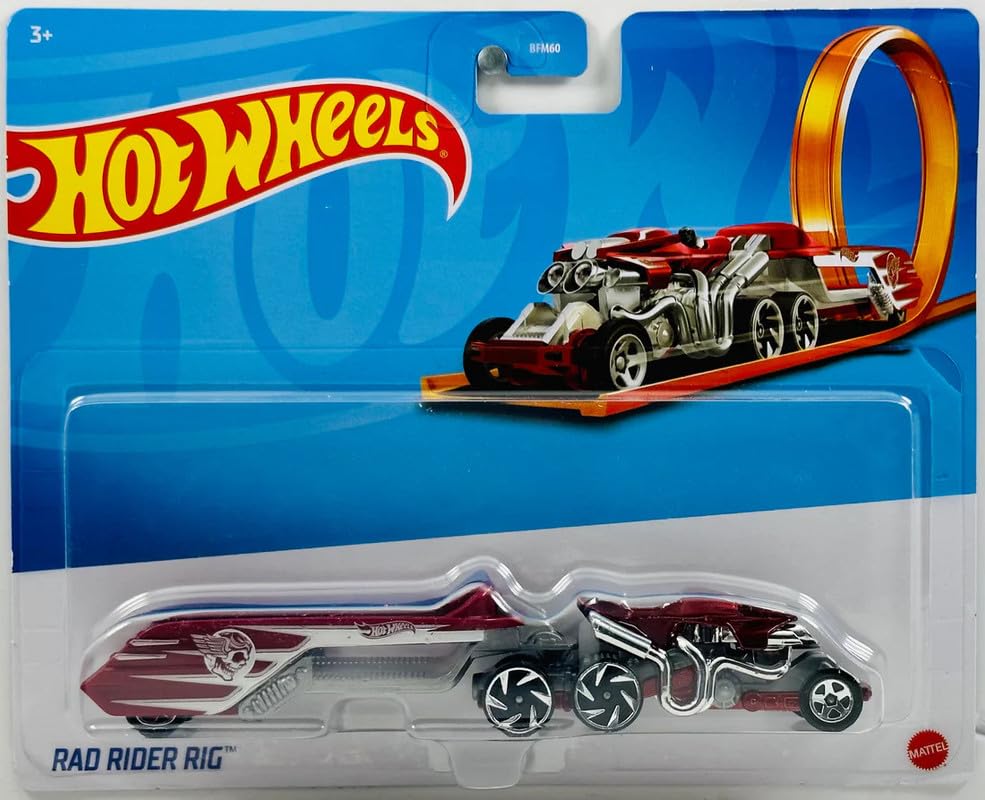 Hot Wheels 1:64 Scale Track Trucks Rad Rider Rig Racing Rig for Ages 3+