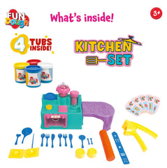 Funskool Fundough Kitchen Set, Cutting and Moulding Playset for 3 Years and above