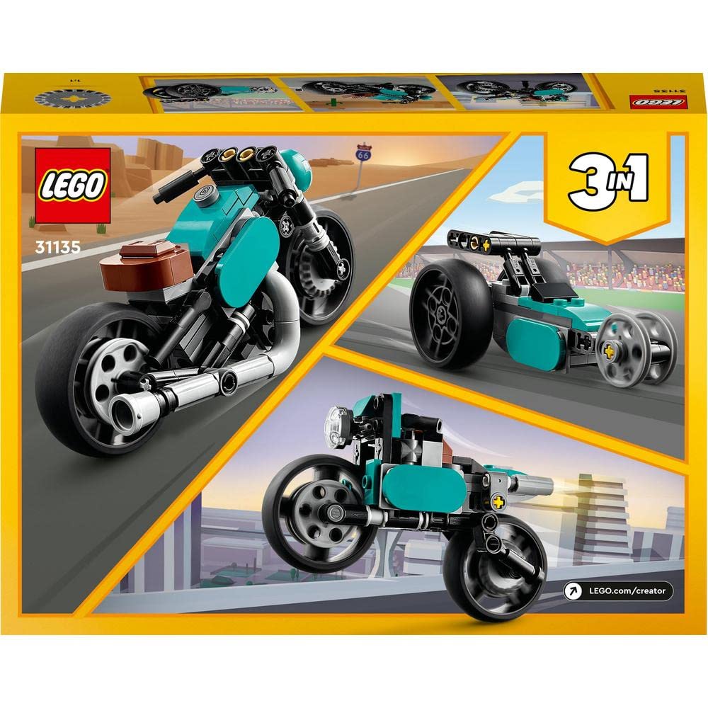 LEGO Creator 3In1 Vintage Motorcycle Building Kit for Ages 8+