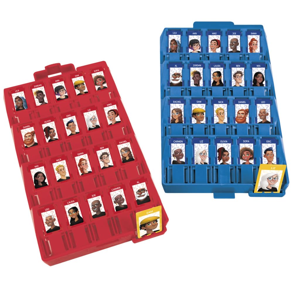 Hasbro Gaming Guess Who Hasbro Grab and Go Game, Original Guessing Game for Kids Ages 6 and Up, Portable 2 Player Game, Travel Game for Kids