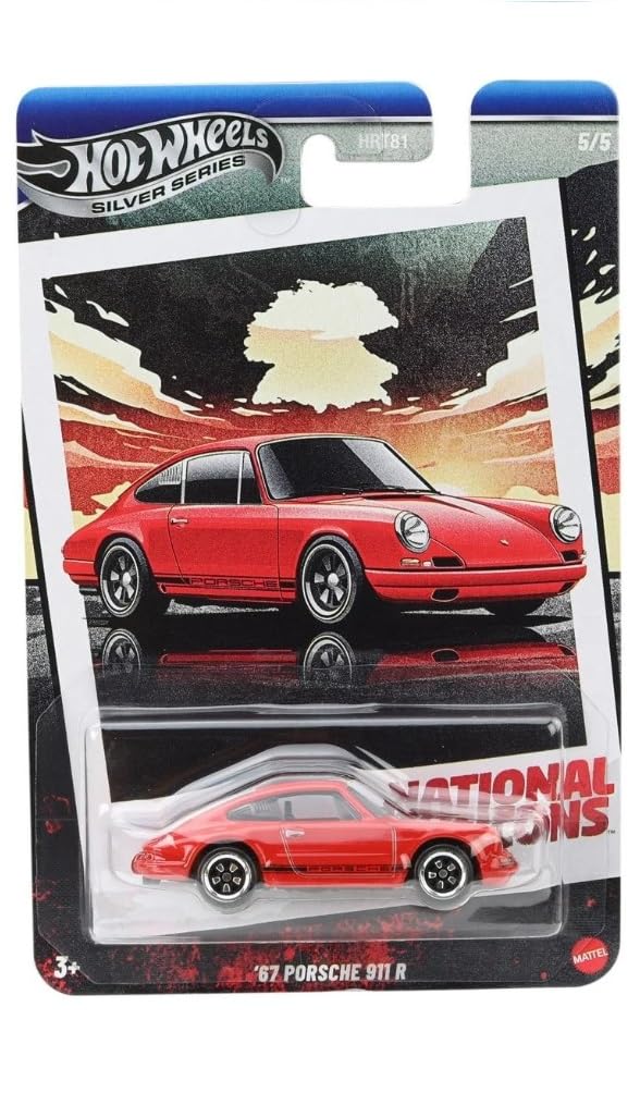 Hot Wheels 2025 Retro Racing Club Silver Celebration Series 1:64 Scale 67 Porsche 911 R with Exclusive Wheels & Collectible Race-Inspired Packaging