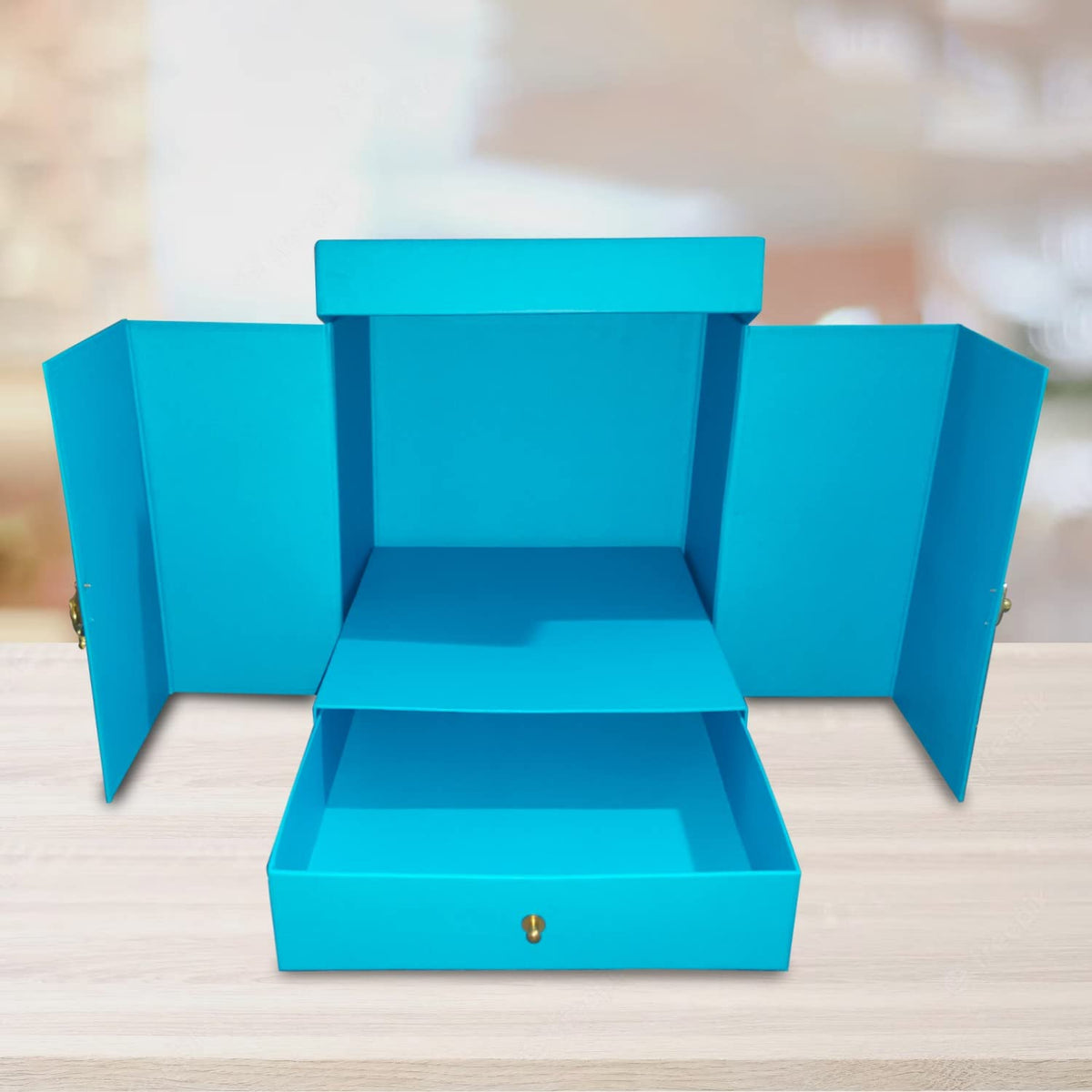 PartyCorp Card Board Surprise Cake Box with One Drawer Gift Box for DIY Customized Photo and Party Decoration