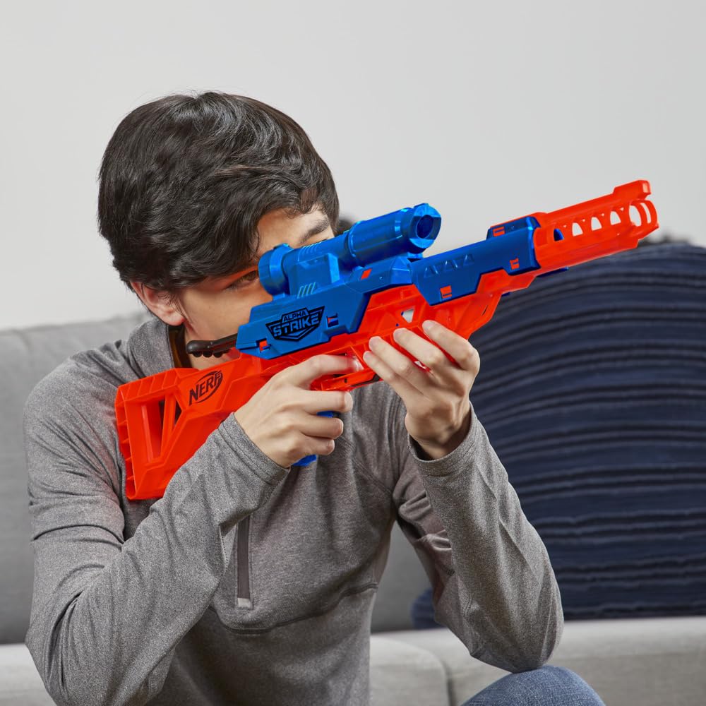 Nerf Alpha Strike Mantis LR-1 Dart Blaster with Targeting Scope and 5 Official Nerf Elite Foam Darts