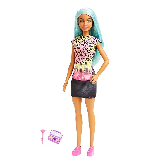 Barbie Careers Makeup Artist Doll With Teal Hair &amp; Accessories For Kids Age 3+