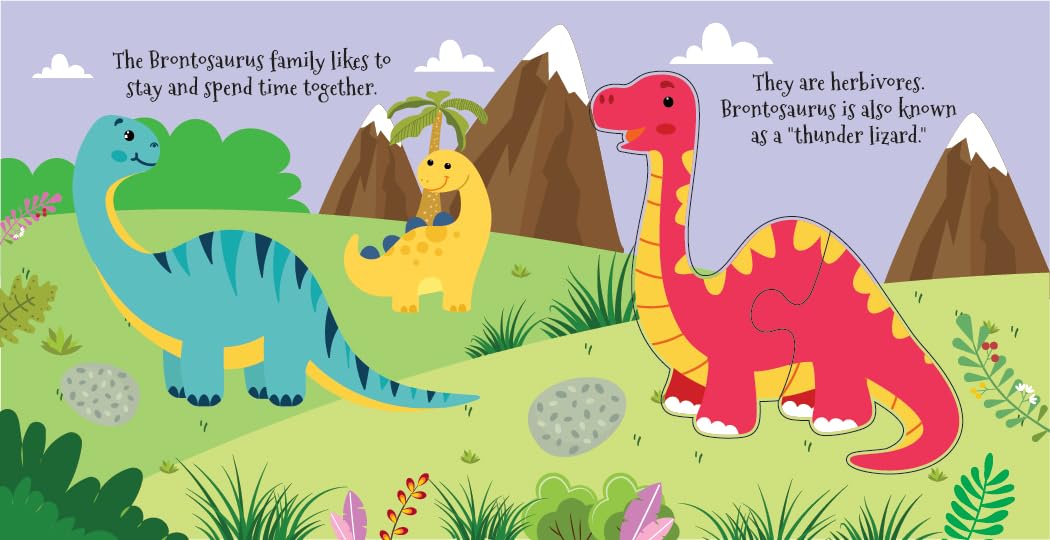 Booktopus Square Puzzle Board Book - Dino World Learning Puzzle with Easy Grip Pieces - Educational Toys for Kids 4+
