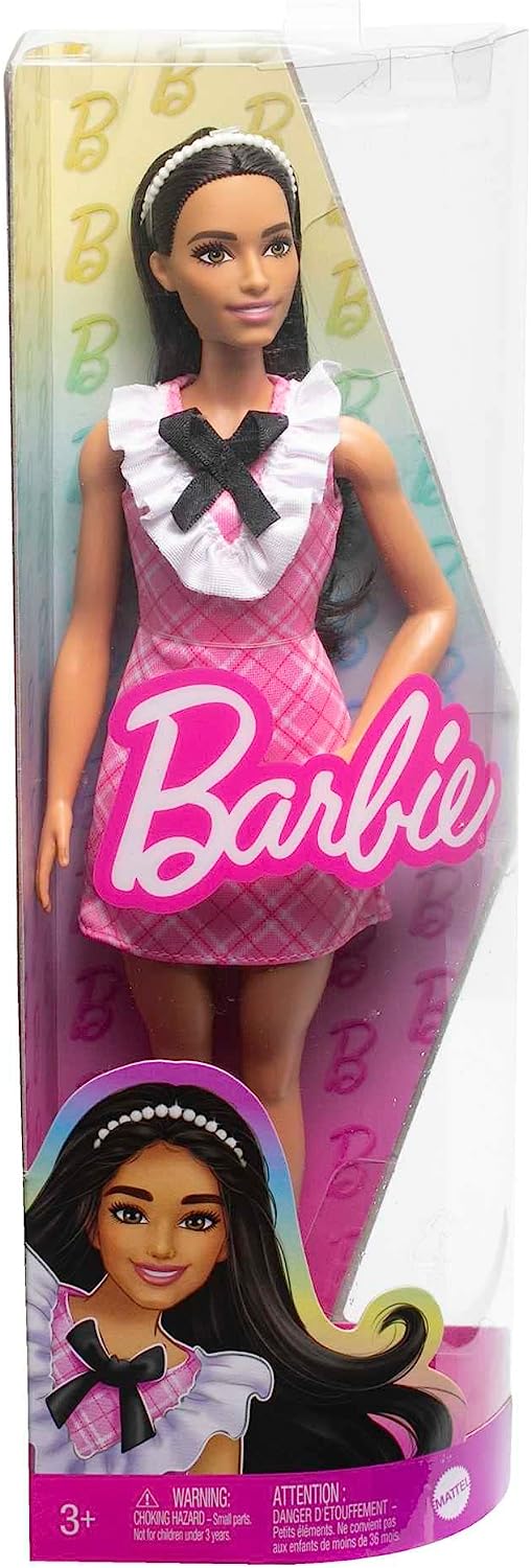 Barbie Fashionistas Doll With Black Hair And A Plaid Dress #209 for Kids Ages 3+ (HJT06)