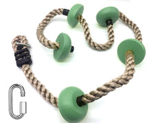 REZNOR 6.5ft Climbing Rope with 5 Plastic Knots Ideal for Tree Houses and Climbing Frames, Dark Green