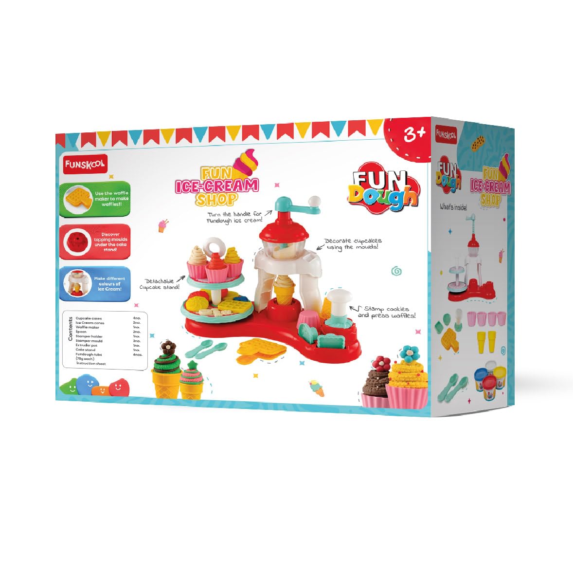Funskool FunDough Fun Ice-Cream Shop Cutting & Moulding Playset for Ages 3-12 Years