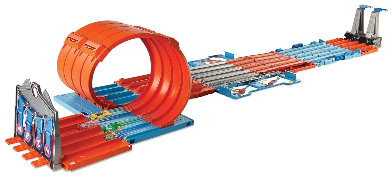 Hot Wheels Race Crate with 3 Stunts in 1 Set Portable Storage for Kids Ages 6 to10 Years