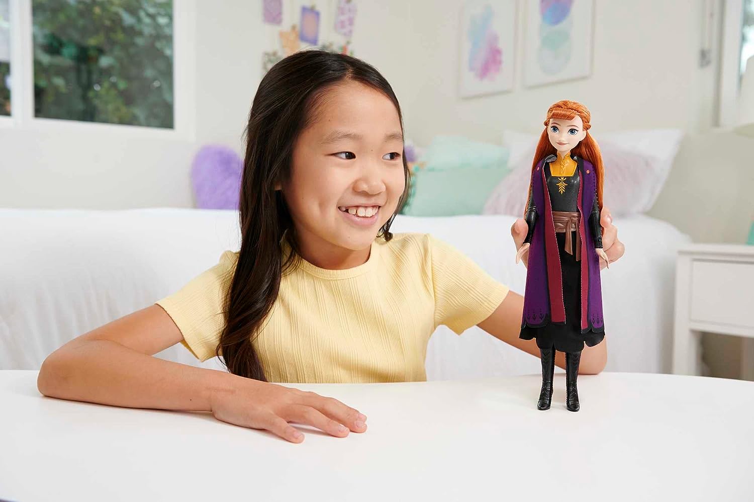 Disney Frozen 2023 Anna Posable Fashion Doll with Signature Clothing and Accessories Inspired Frozen 2 Movie for Ages 3+ (HLW50)
