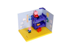PEPPA PIG Bedroom Themed Preschool Toy and George, Includes 2 poseable Figures, Bedroom Accessories and Scene Cards, for Girls and Boys Ages 3 and up