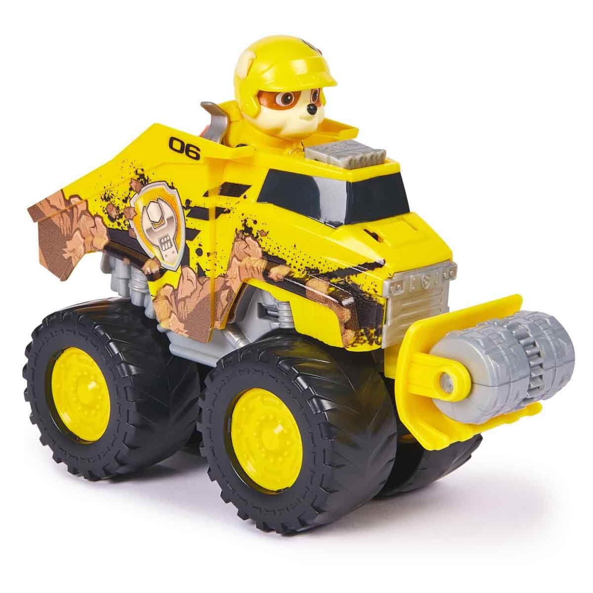Paw Patrol Rubble Rescue Wheels - Collectable Action Car Figure For Kids 3 Years and Above