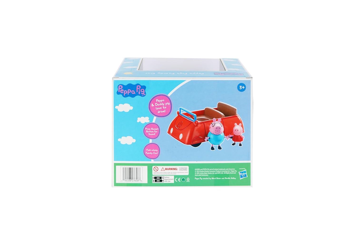 PEPPA PIG Peppa's Family Red Car with Sound Effects, Includes 2 Figures, Preschool Toys for Girls and Boys 3 Years and Up