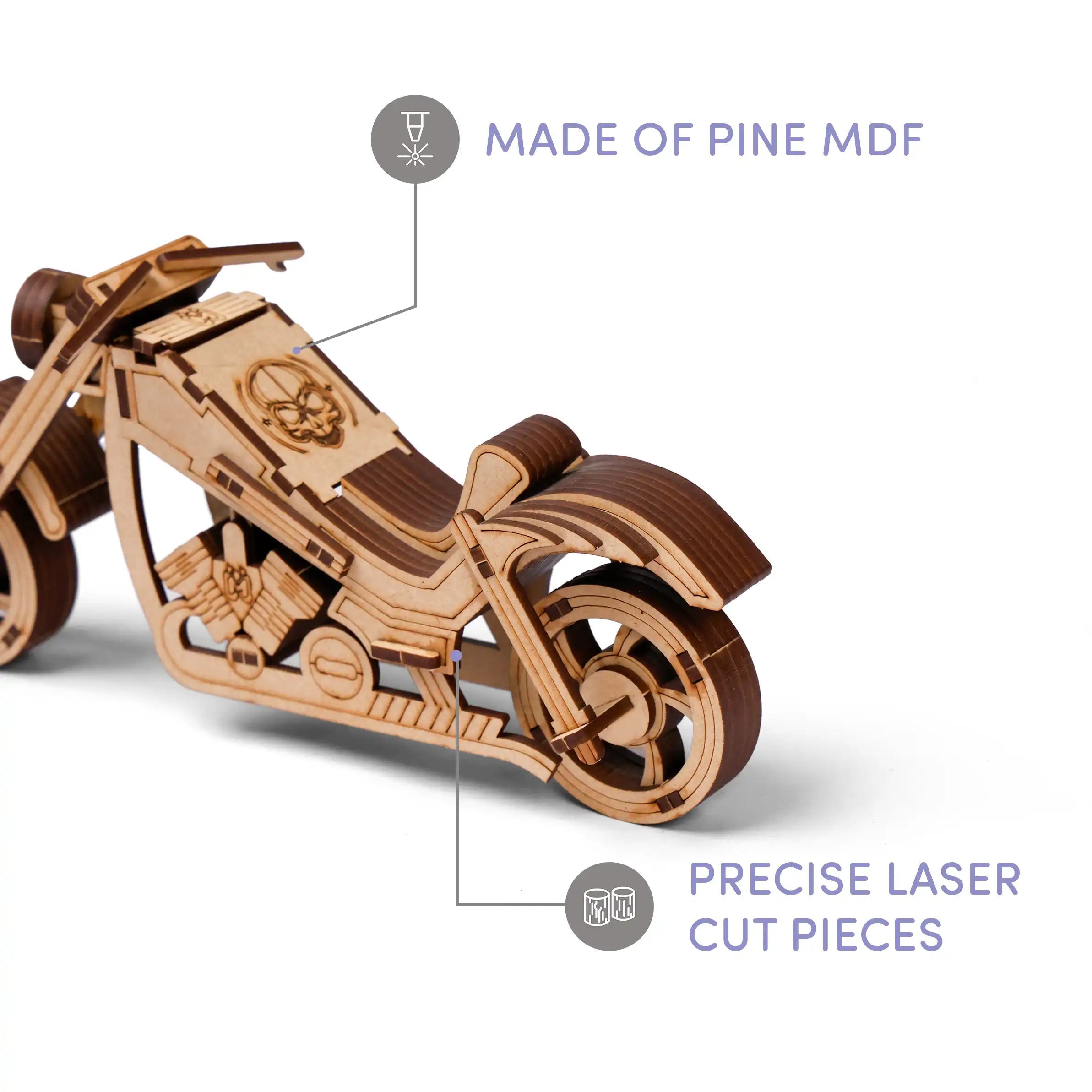 Mittimate DIY 3D Trailblazer Bike Model Kit for Kids Age 8+ Year | 89 Wooden Pieces I Fun & Educational Model Building Kit I Best Birthday Gift for Kids