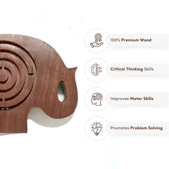 Mittimate Elephant Maze & Labyrinth Puzzle – Bhool Bhulaiyaa Board Game for Kids | Fun Indoor Brain Teaser & Activity Toy