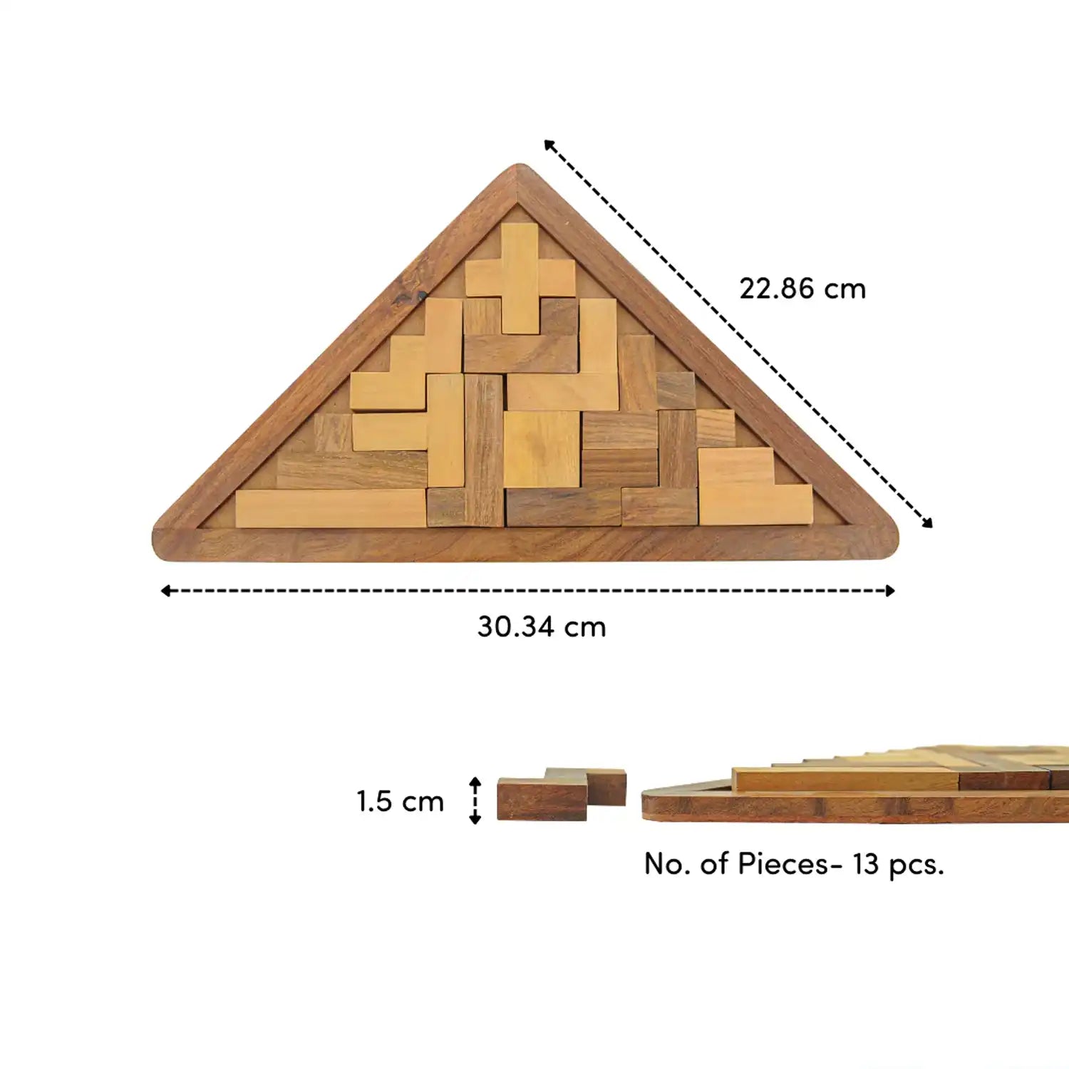 Mittimate Wooden Triangle Pentomino Puzzle – Brain-Boosting Game for Kids | Fun, Learning & Mind Development