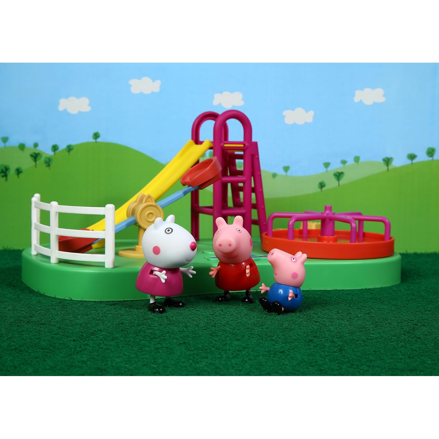 Peppa Pig Peppa's Playground Playset with Sound Effects, Includes 3 Figures, Preschool Toy for Girls & Boys 3 Years and Up, Birthday Toys for Kids
