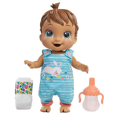 Baby Alive Baby Gotta Bounce Bunny Outfit Brown Hair Doll with 25+ SFX and Giggles, Drinks and Wets for Kids Ages 3 Years and Up