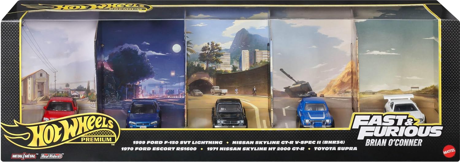Hot Wheels Premium Fast & Furious Pack 1:64 Scale Die-Cast Vehicles from the Movie Franchise in Collectable Packaging