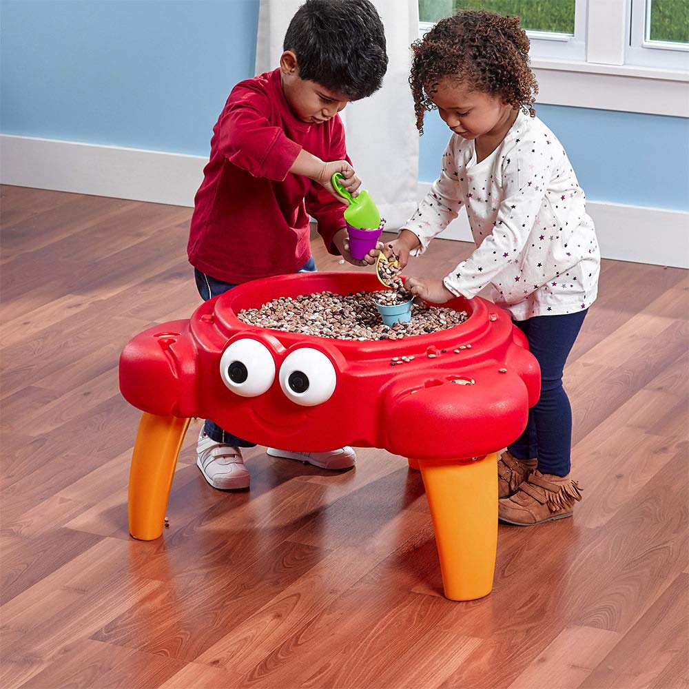 Step2 Crabbie Sand Table for Toddlers - Durable Outdoor Kids Activity Game Sandbox Toys with Lid and Accessory Set