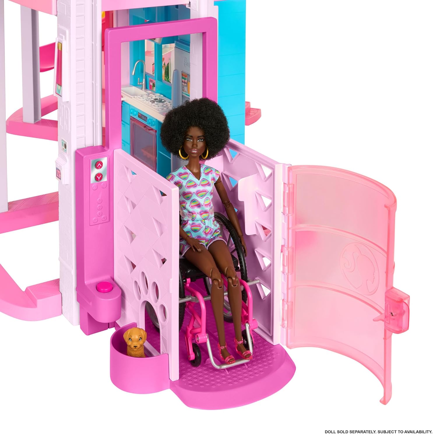 Barbie Dreamhouse, Pool Party Doll House with 75+ Pieces and 3-Story Slide, Pet Elevator and Puppy Play Areas for Ages 3+