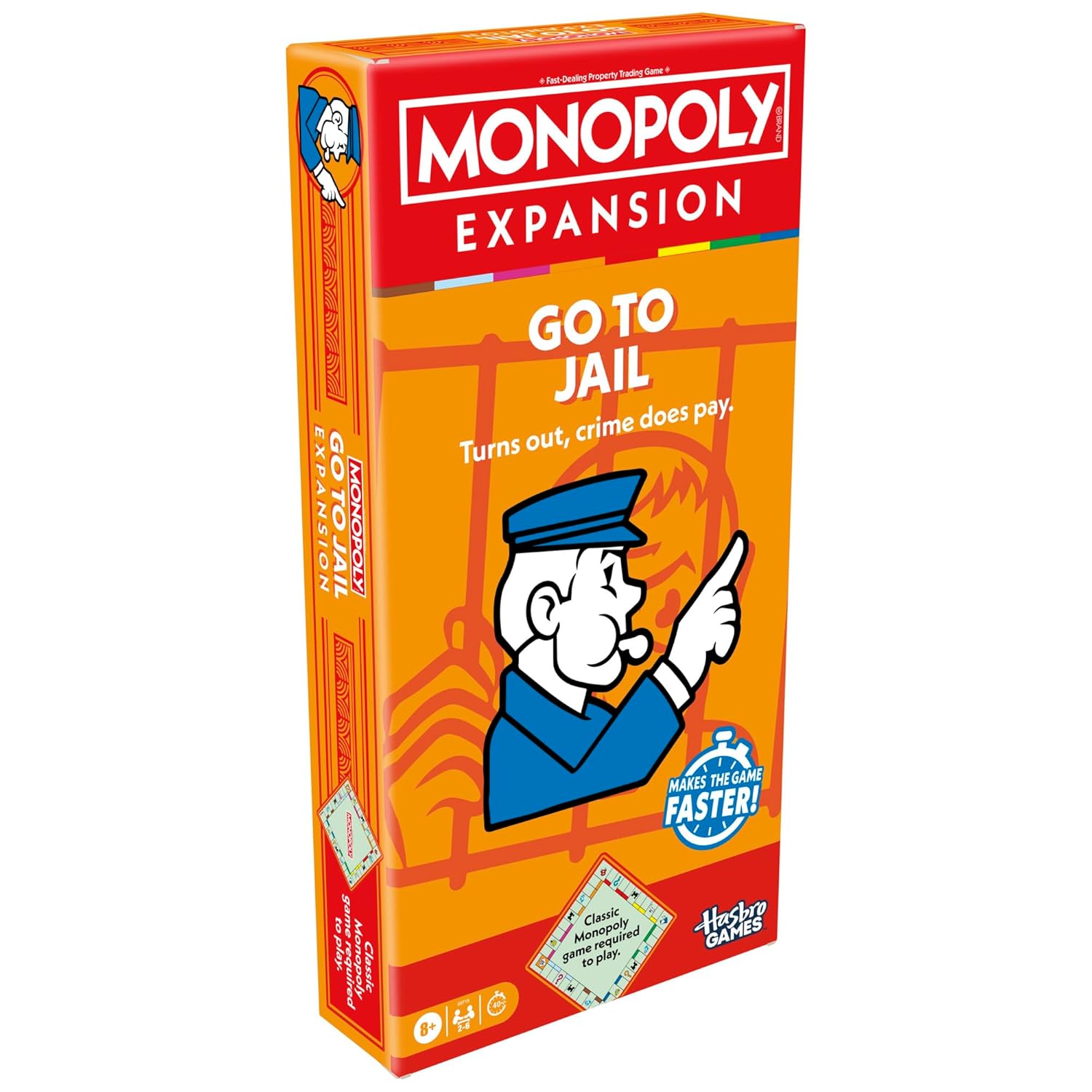 Monopoly Go to Jail Expansion | Add More Fun to Classic Monopoly Game and Play Faster For Kids Ages 8+