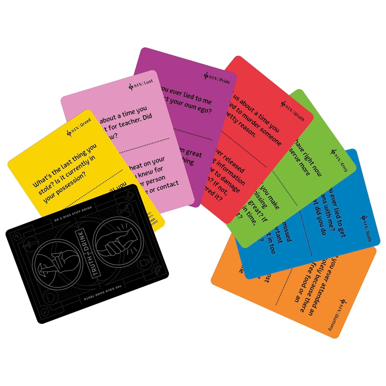Hasbro Gaming Truth or Drink: Sin Edition Adult Party Game by Cut | 250+ Questions Inspired by 7 Deadly Sins For Ages 21+