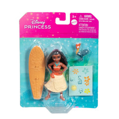 Disney Princess Toys, Moana Small Doll with Heihei Figure, Customizable Waveboard Accessory & Stickers, Inspired by Disney Moana Movie