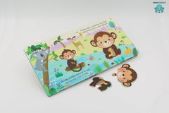 Booktopus Square Puzzle Board Book - Jungle Friends Learning Puzzle with Easy Grip Pieces - Educational Toys for Kids 4+