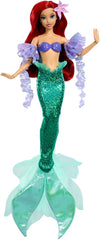 Disney Princess Mermaid Ariel Sparkling Princess Fashion Doll & Accessory with Removable Tail, Sleeves & Flower Hair Clip, Inspired by Movie