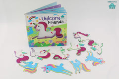 Booktopus Square Puzzle Board Book - Unicorn Friends Learning Puzzle with Easy Grip Pieces - Educational Toys for Kids 4+
