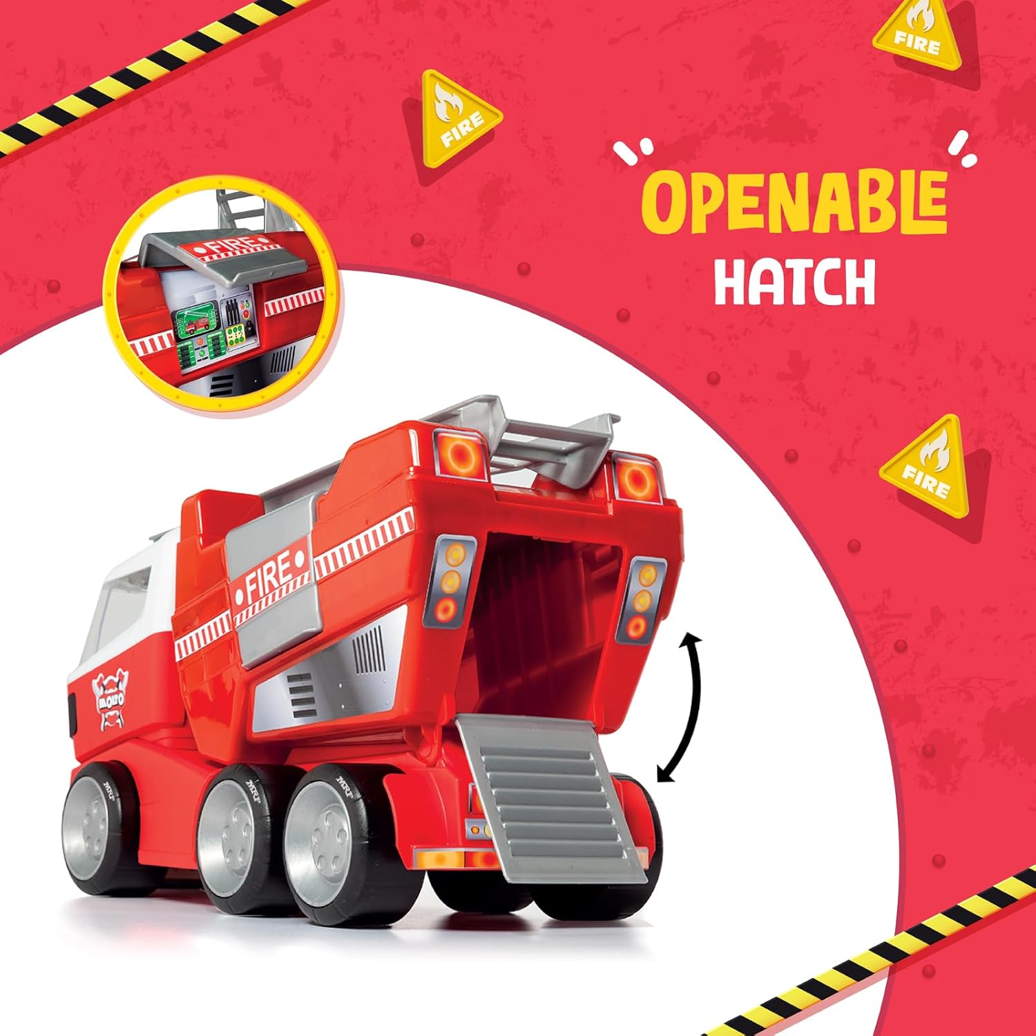 Funskool MOLTO Fire Truck, Toy Truck, Nesting & Stackable Toy for Kids Ages 2 Years & Up