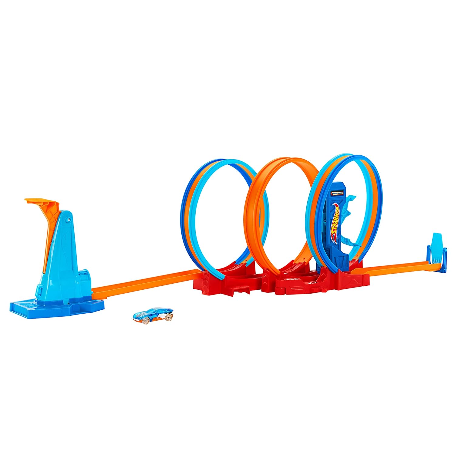 Hot Wheels Ultra Hots Loop Madness Track Set with 3 Loops and 1 Hot Wheels Car