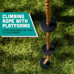 REZNOR 6.5ft Climbing Rope with 5 Plastic Knots Ideal for Tree Houses and Climbing Frames, Green