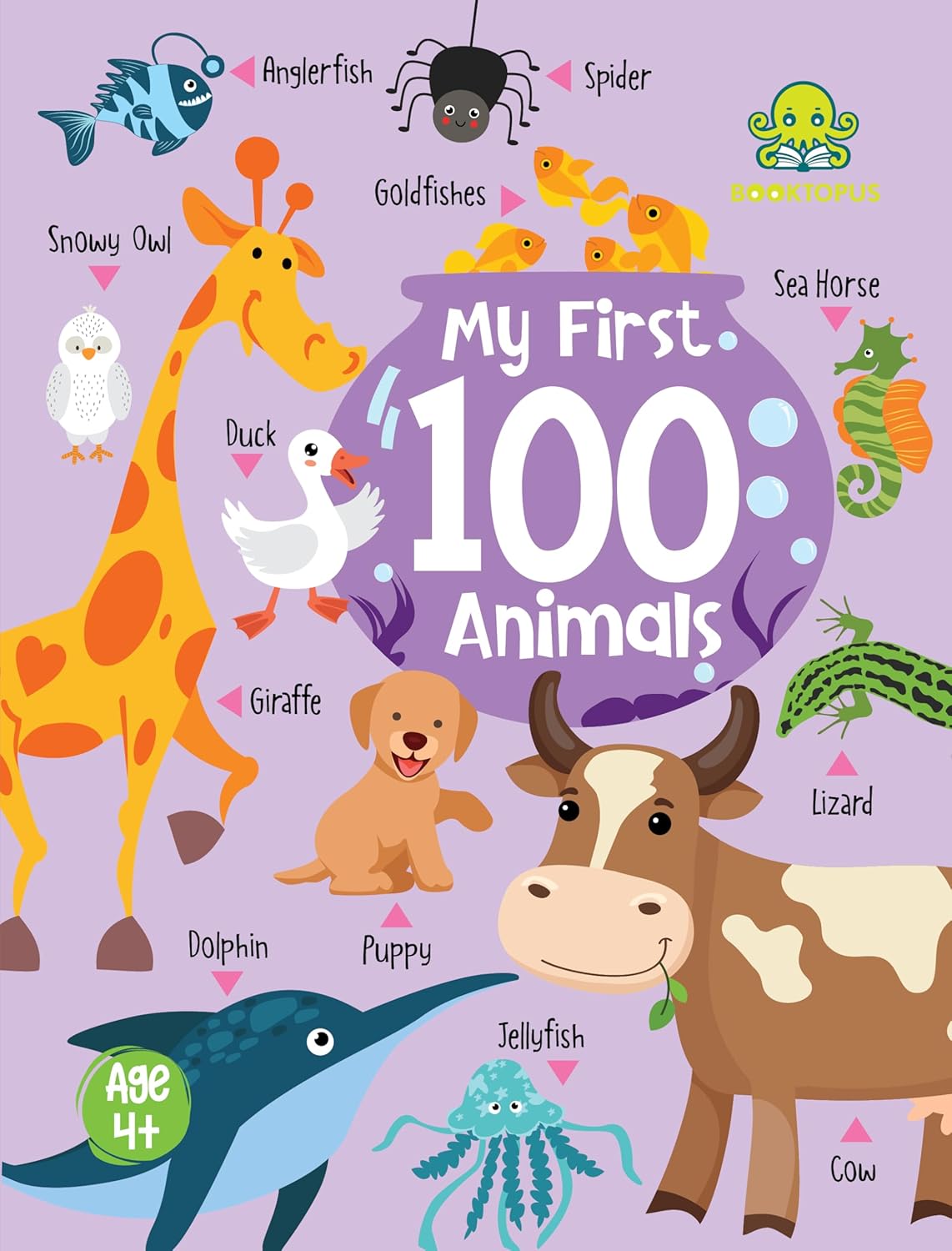 Booktopus Mini Board Book - My First 100 Animals - Early Learning Picture Books for Kids 4+