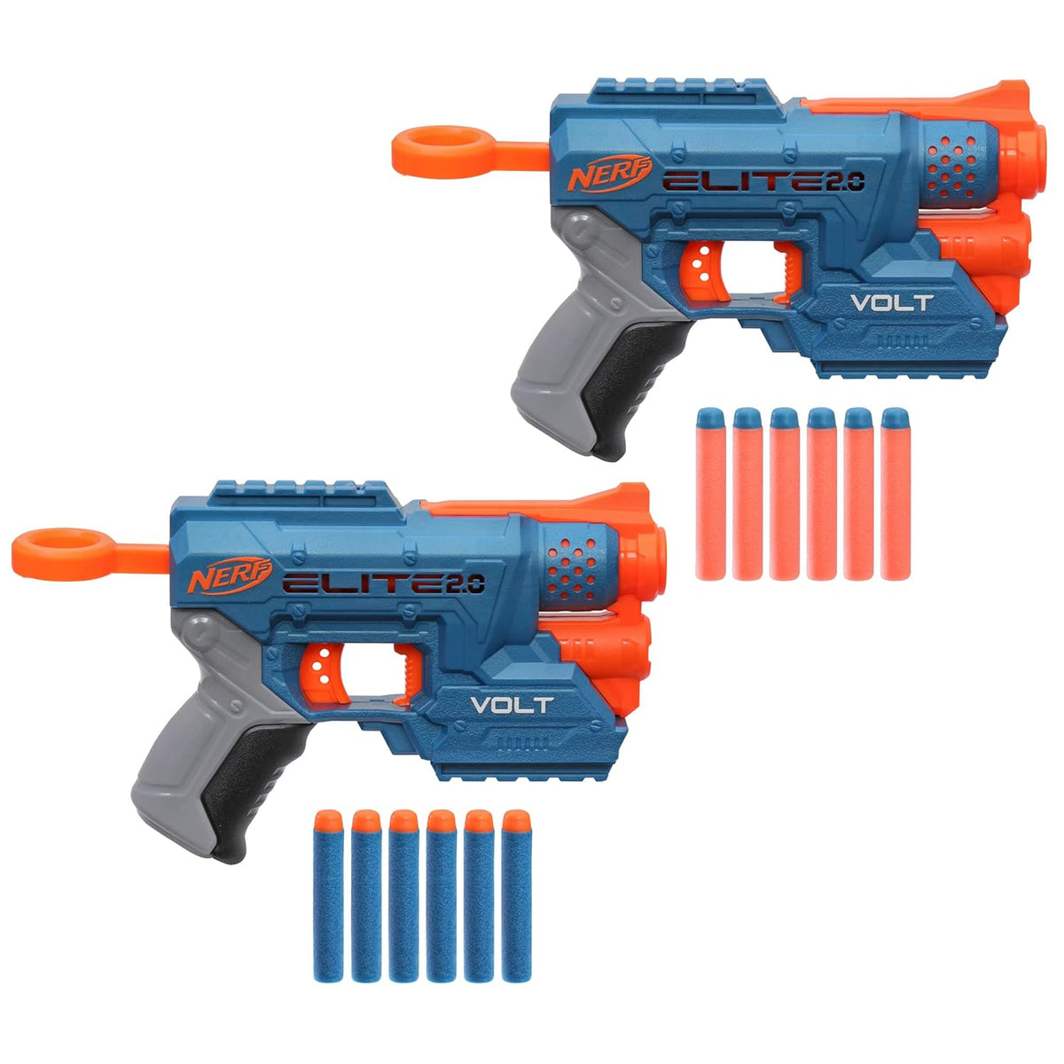 Nerf Elite 2.0 Volt SD-1 Blaster 2-Pack Includes 2 Blasters and 12 Elite Darts with Light Beam Targeting & Dart Storage for Kids Ages 8+