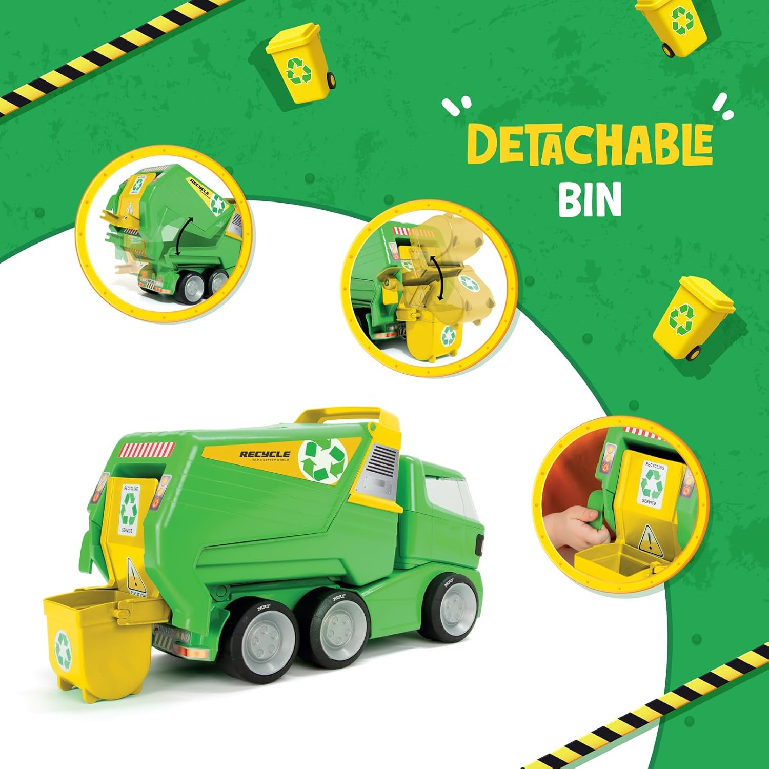 Funskool MOLTO Garbage Truck, Toy Truck, Nesting & Stackable Toy for Kids Ages 2 Years & Up