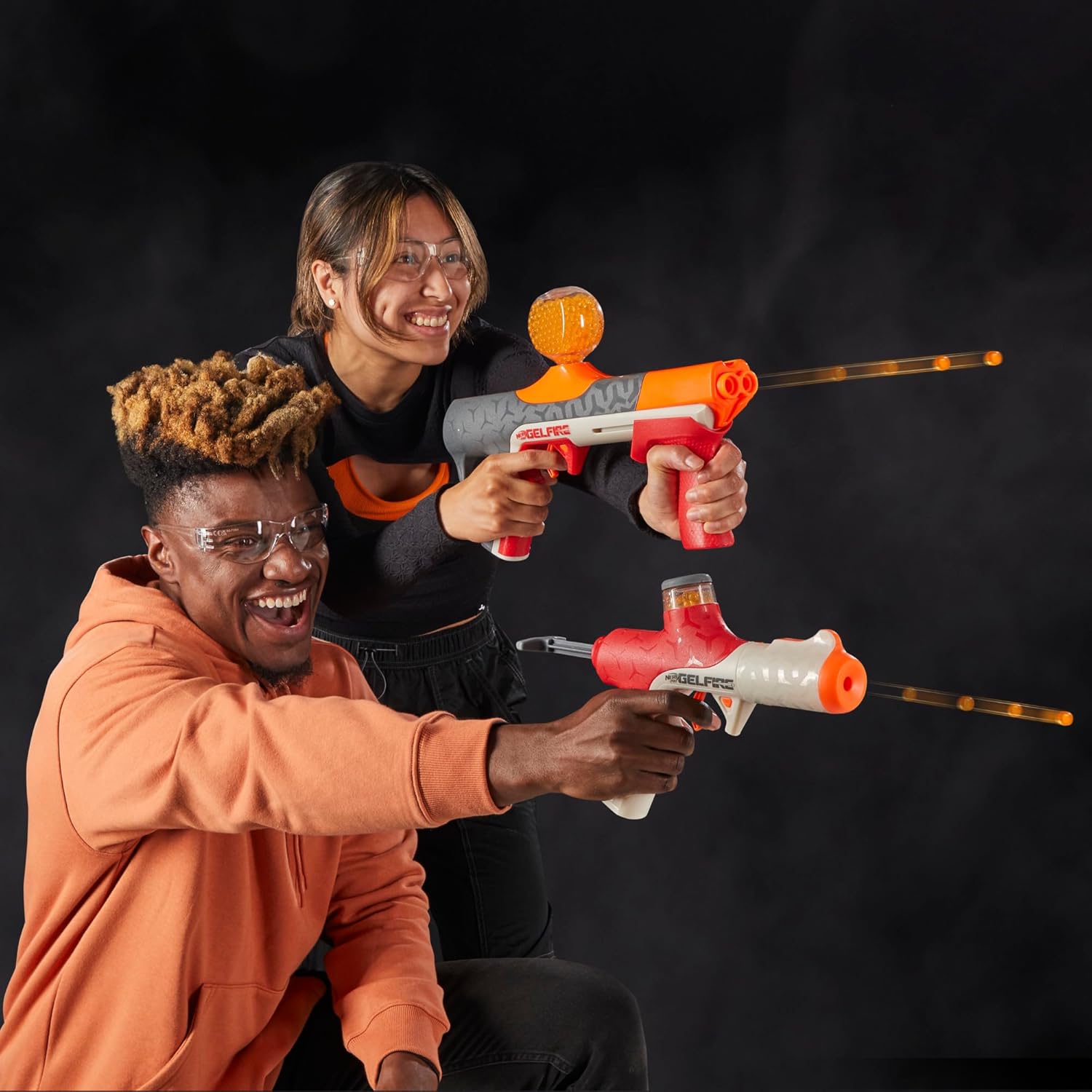 Nerf Pro Gelfire Quadrant Blaster, 150 FPS, 5,000 Gelfire Rounds, 4 Round Slam Fire, 400 Round Hopper, Eyewear, Ages 14+