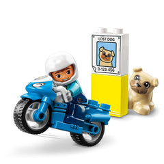 LEGO DUPLO Police Motorcycle with Police Figurine Building Kit for Ages 2+
