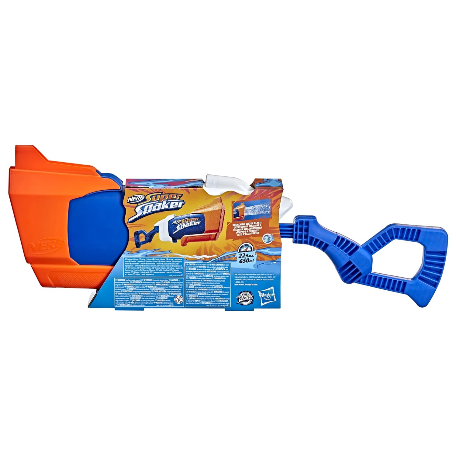 Nerf Super Soaker Rainstorm Water Blaster for Holi - Easy Fill and Blast - Large 650Ml Water Tank - for Drenching Water Blast Games On Holi Festival, Branded Toy Pichkari for Kids 6+