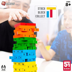 Funskool Games TATERU Hardwood Blocks, Stacking Tower, Strategy Game for 2 or 4 Players Ages 8 Years and Above