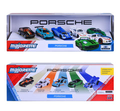 Majorette Porsche 5 Pack Set - Metal Toy Car with Freewheel, Suspension & Opening Parts for Kids & Collectors