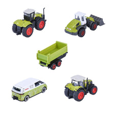 Majorette CLAAS Farm 5 Pack Set - Metal Toy Car with Freewheel, Suspension & Opening Parts for Kids & Collectors