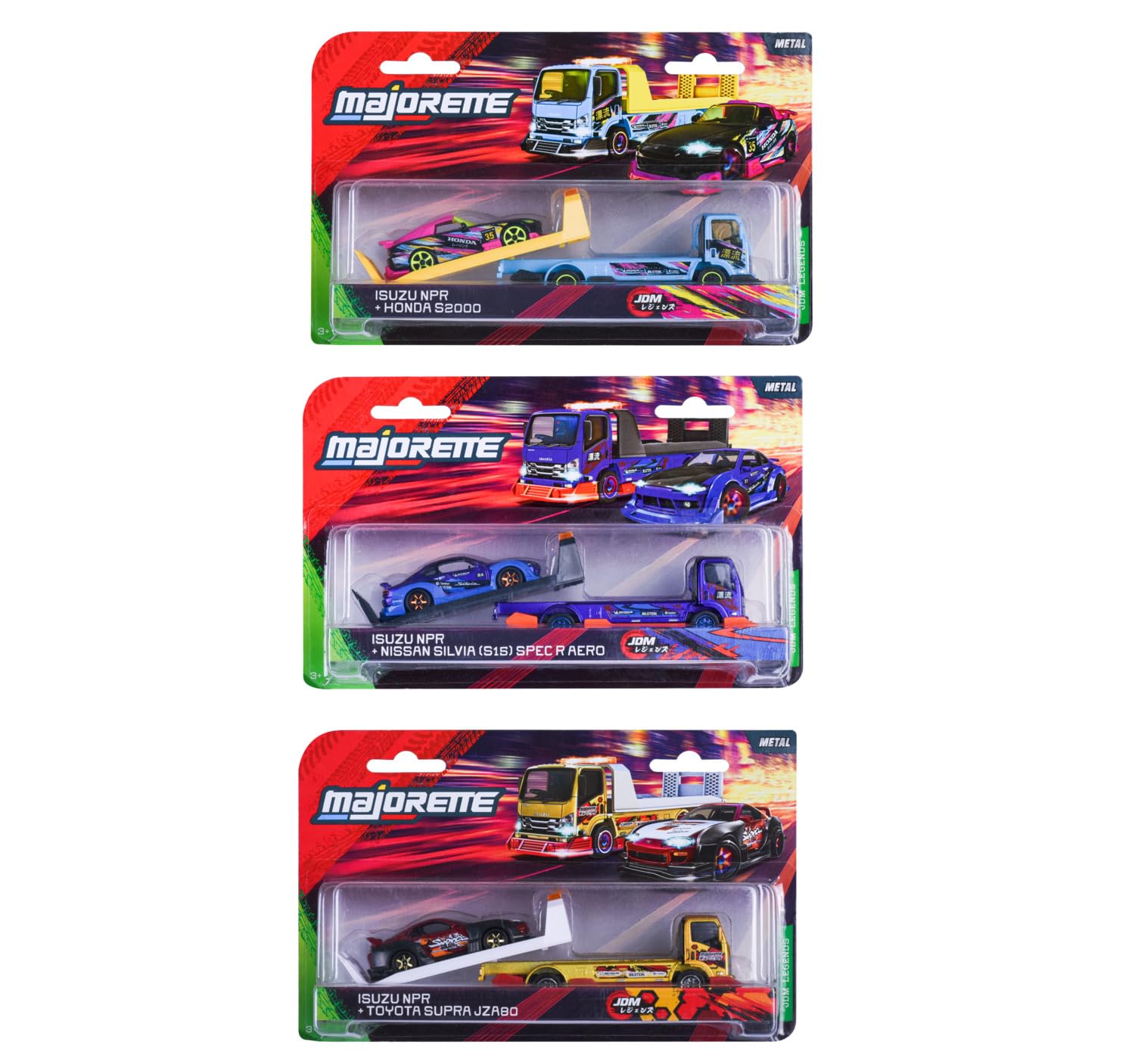 Majorette Auto JDM Legends Tuning Transporter Playset with Vehicles for Kids & Collectors Styles & Design May Vary - Only 1 Model Included