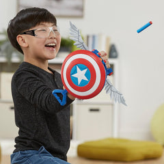 Marvel Mech Strike Mechasaurs Captain America Redwing NERF Blaster with 3 Darts for Kids Ages 5 Years and Up